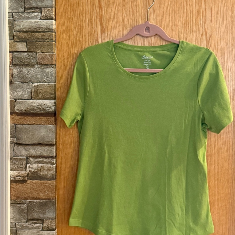 Chico's Moss Green Short Sleeve Tee